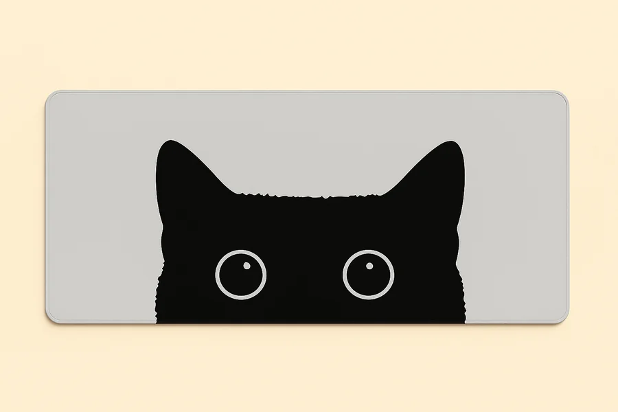 Tapis de souris XXL chat noir sur fond clair